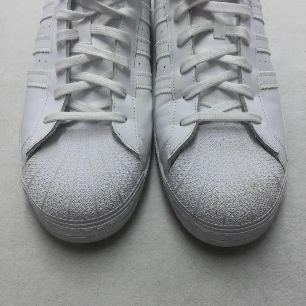 Adidas Superstar Shoes Mens Size 19 White Leather Low Top Originals Sneakers